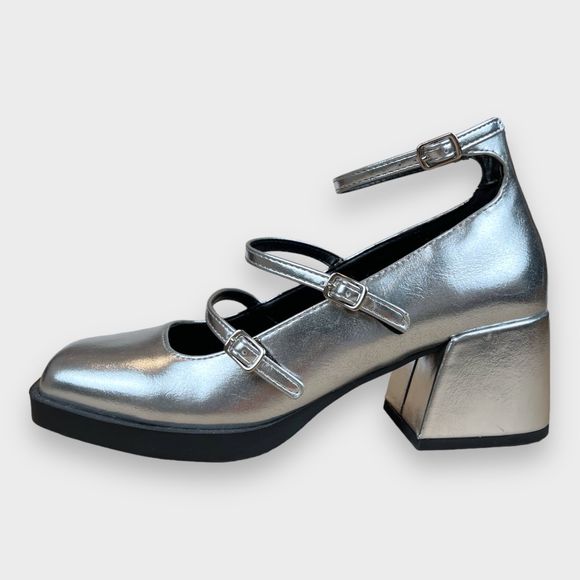 スニーカー THREE TO EIGHTY STRAP MARY JANE PLATFORM SILVER Strap Mary Jane Platform (Silver) - 3/80 THREE TO EIGHTY